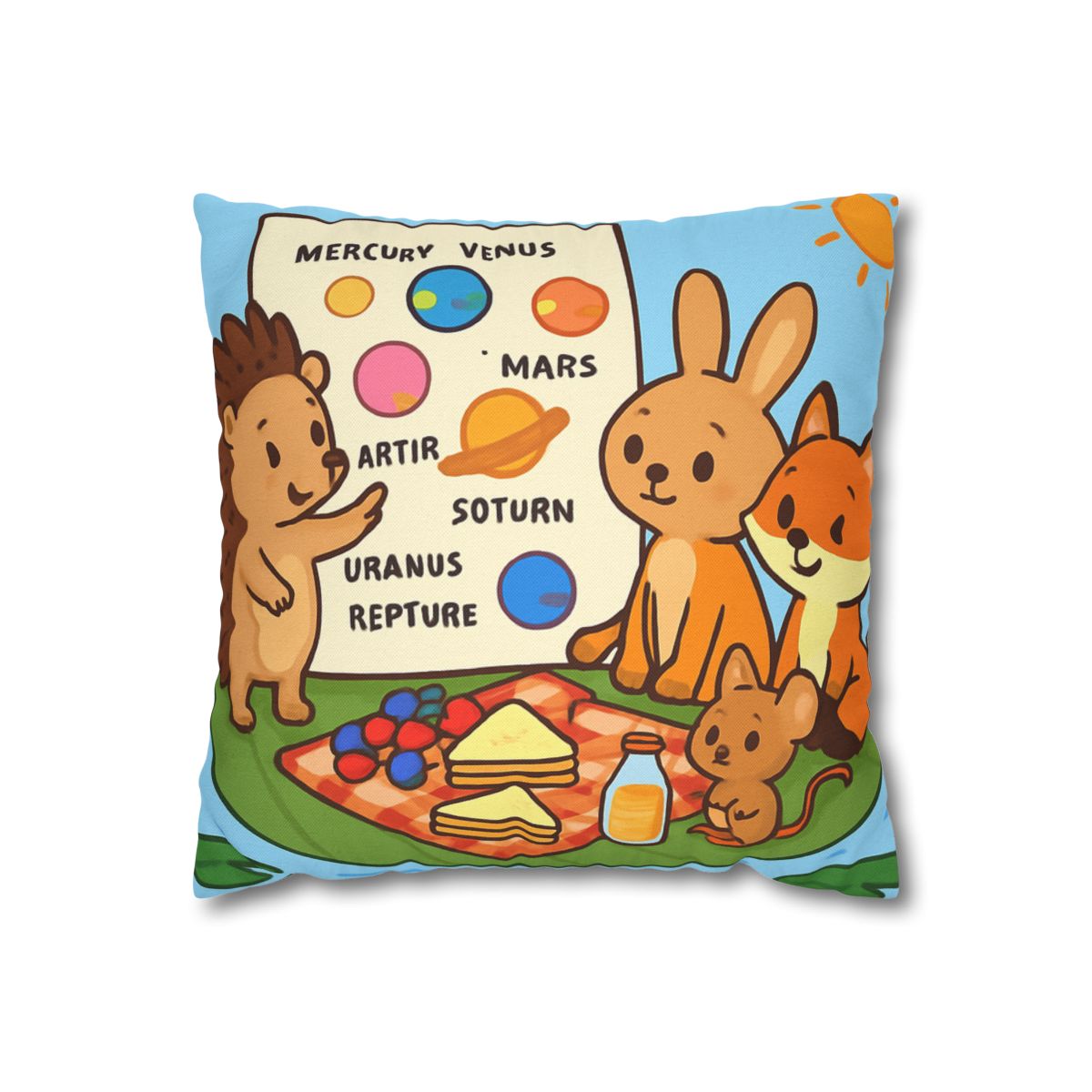 Solar System Picnic On A Floating Leaf trendy patterned pillow cases