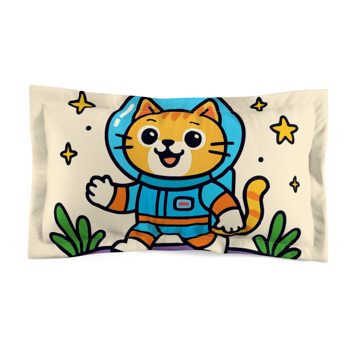 Space Explorer Cat In Colorful Spacesuit soft plush pillows