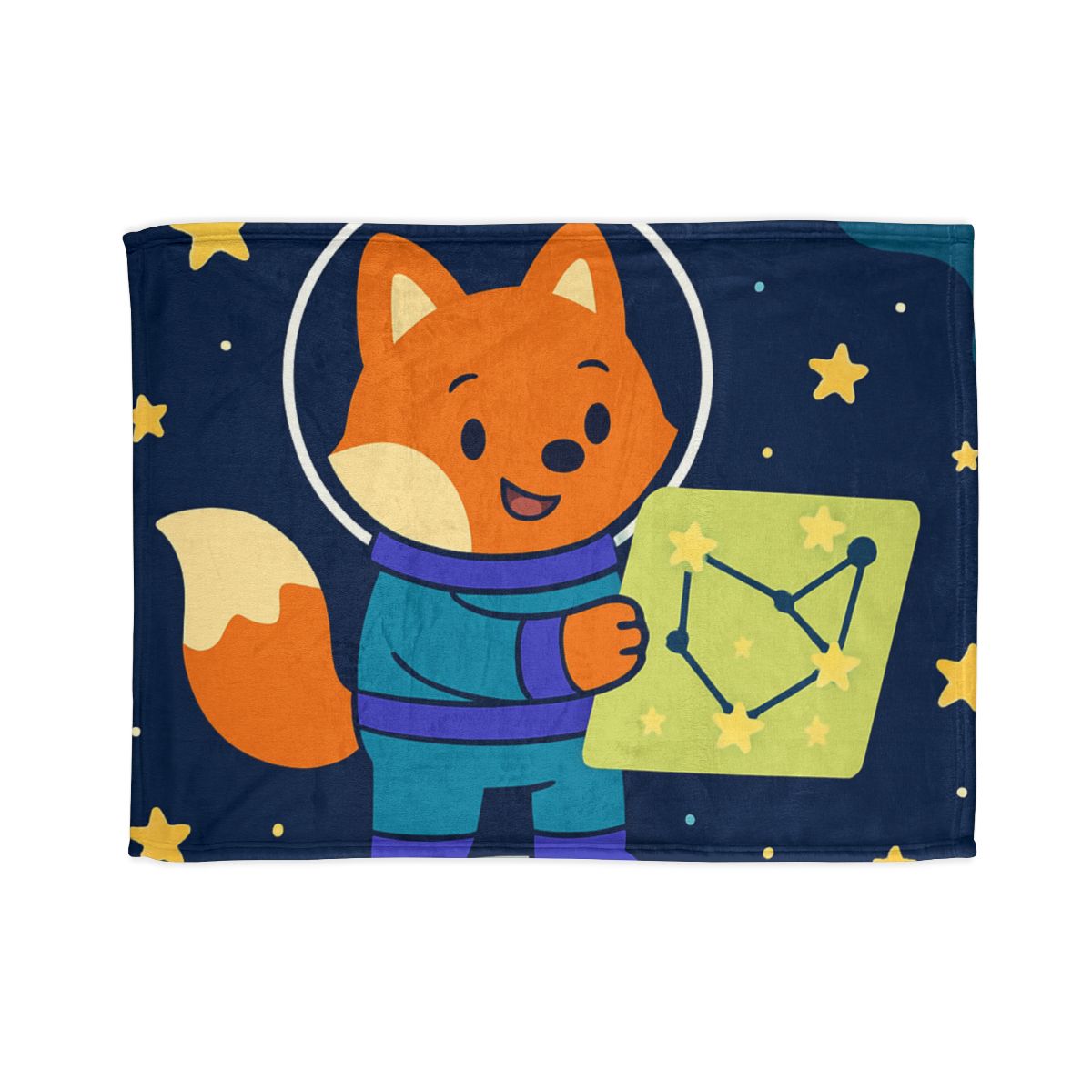 Space Fox And The Star Map warm winter blankets