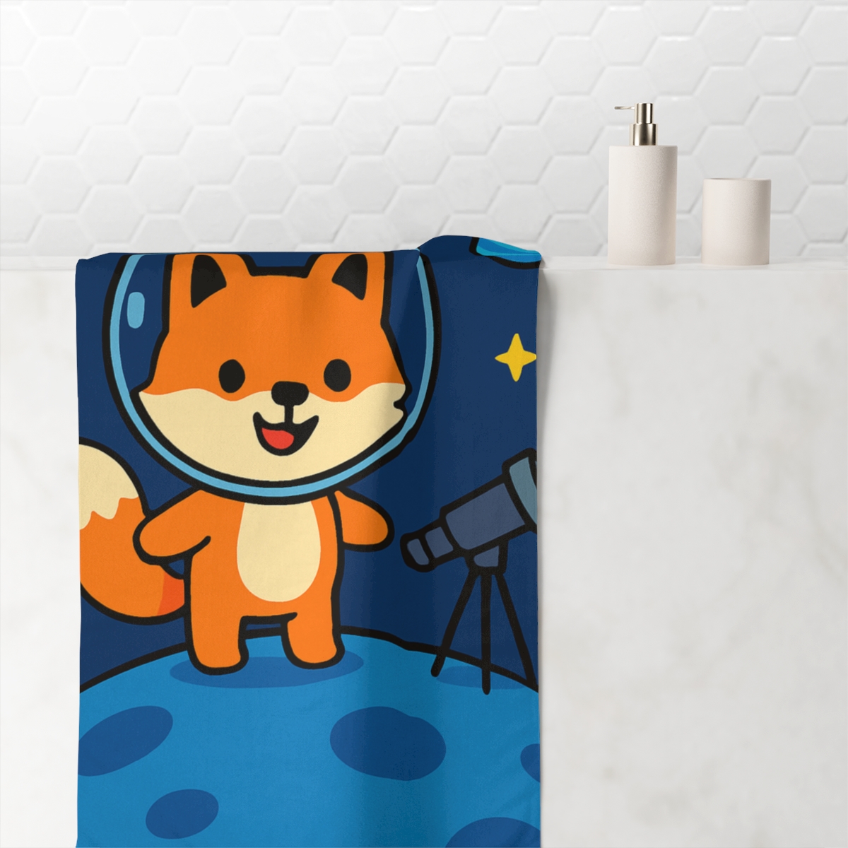 Space Fox Explorer comfortable face towels