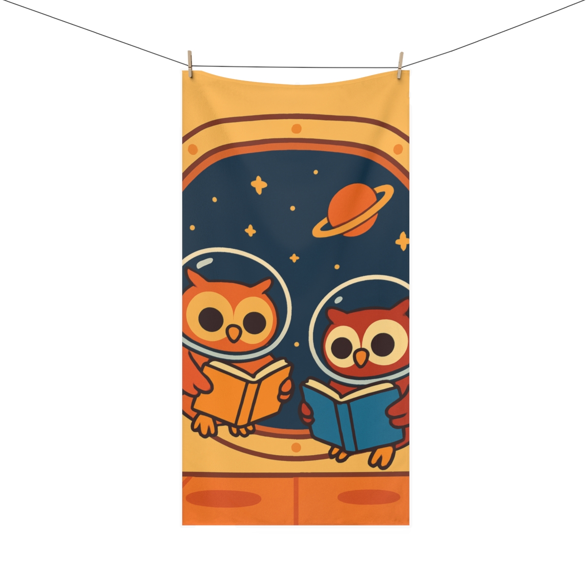 Space Owls Starry Library decorative home towels