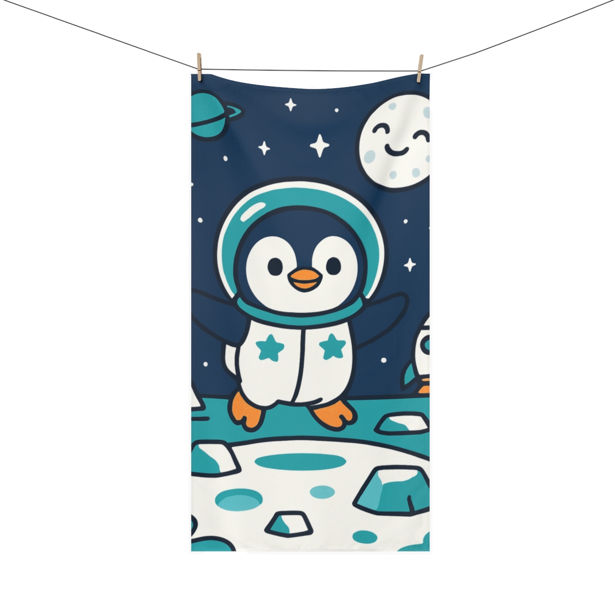Space Penguin Explorer decorative home towels