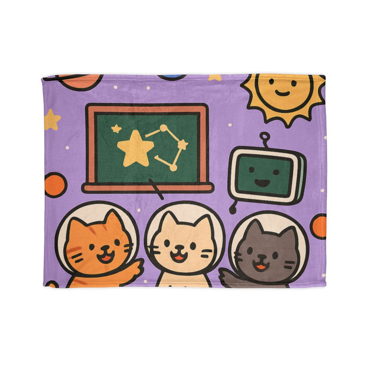 Space School Astronaut Cats designer printed blankets