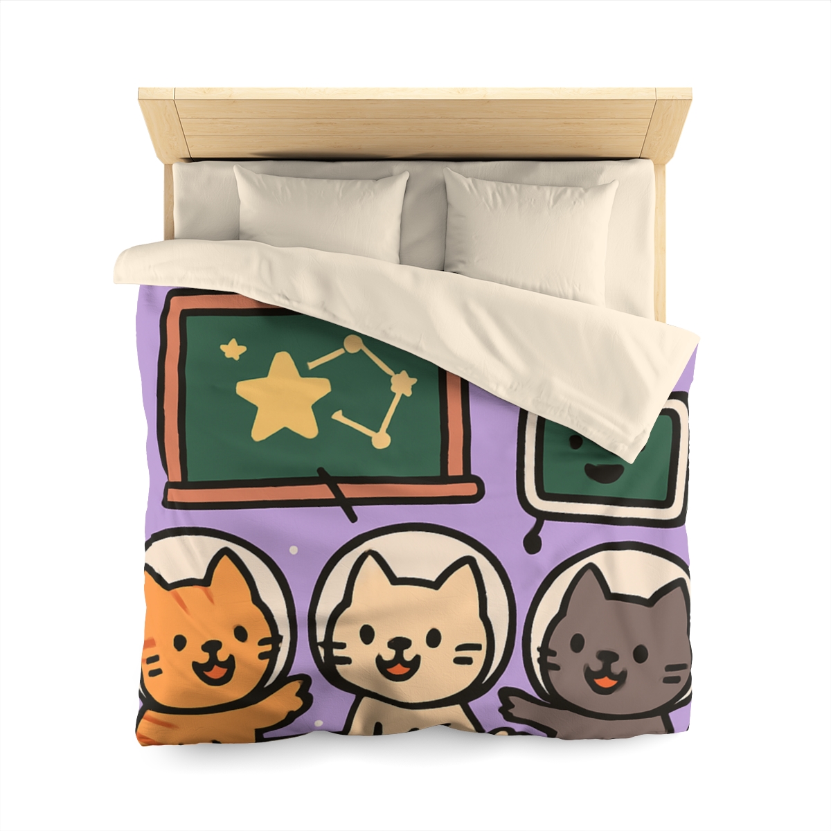Space School Astronaut Cats unique patterned duvets