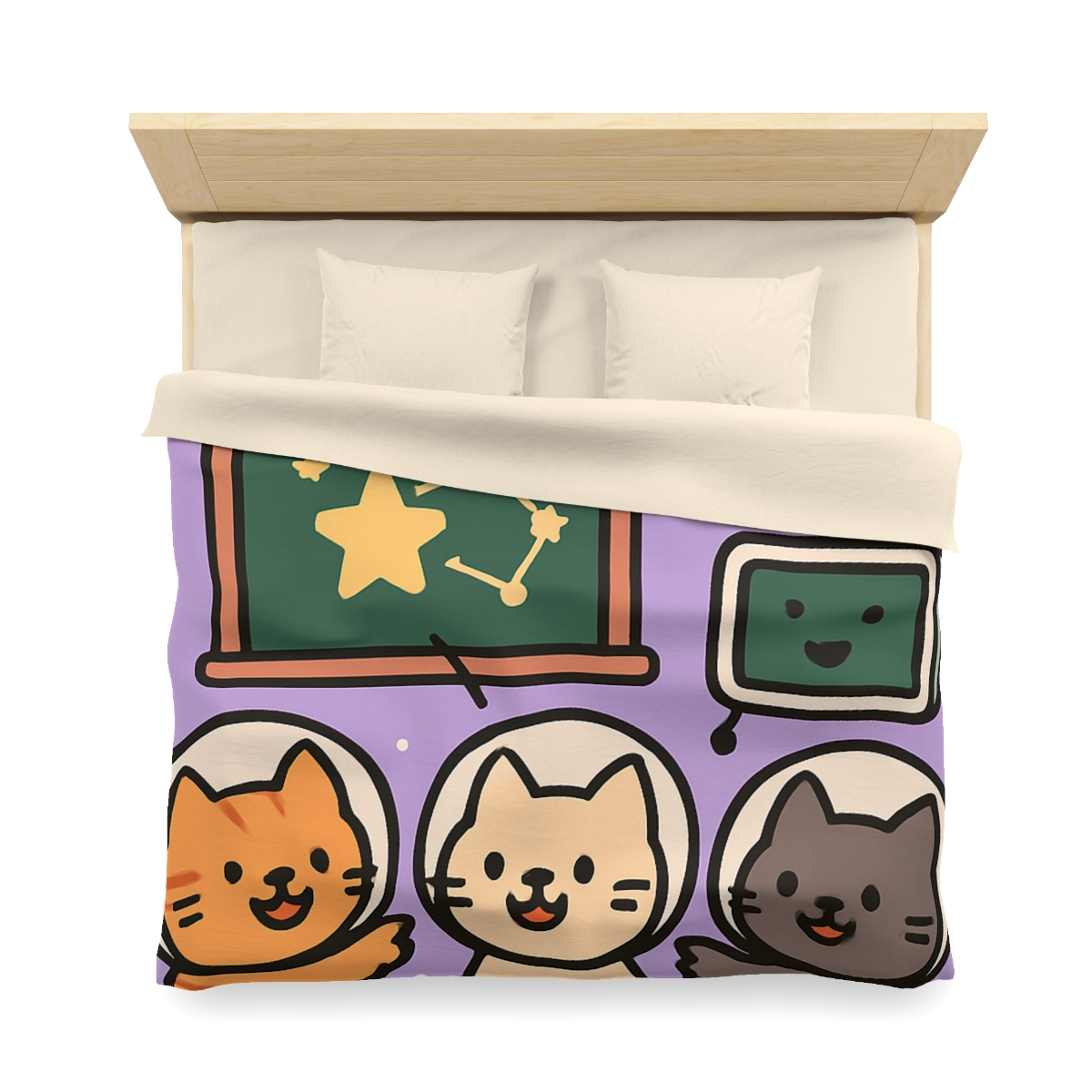 Space School Astronaut Cats unique patterned duvets