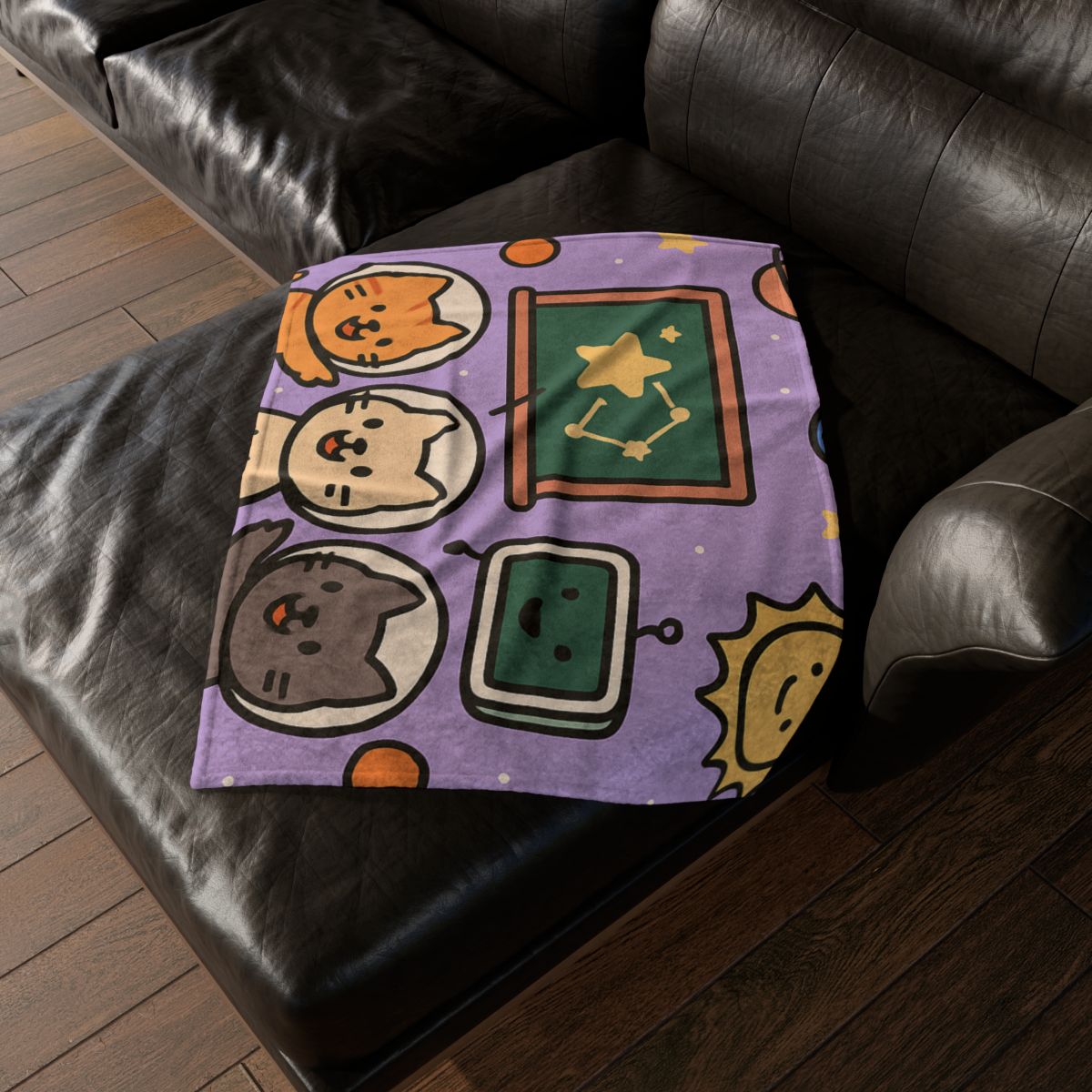 Space School Astronaut Cats designer printed blankets
