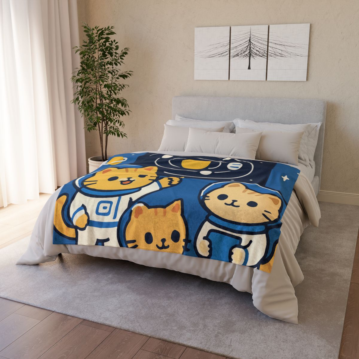 Space School For Curious Cats trendy patterned blankets