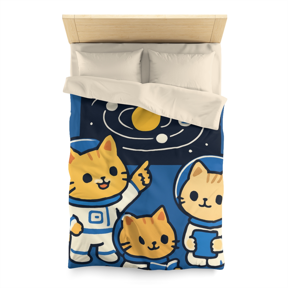 Space School For Curious Cats personalized bedding duvets