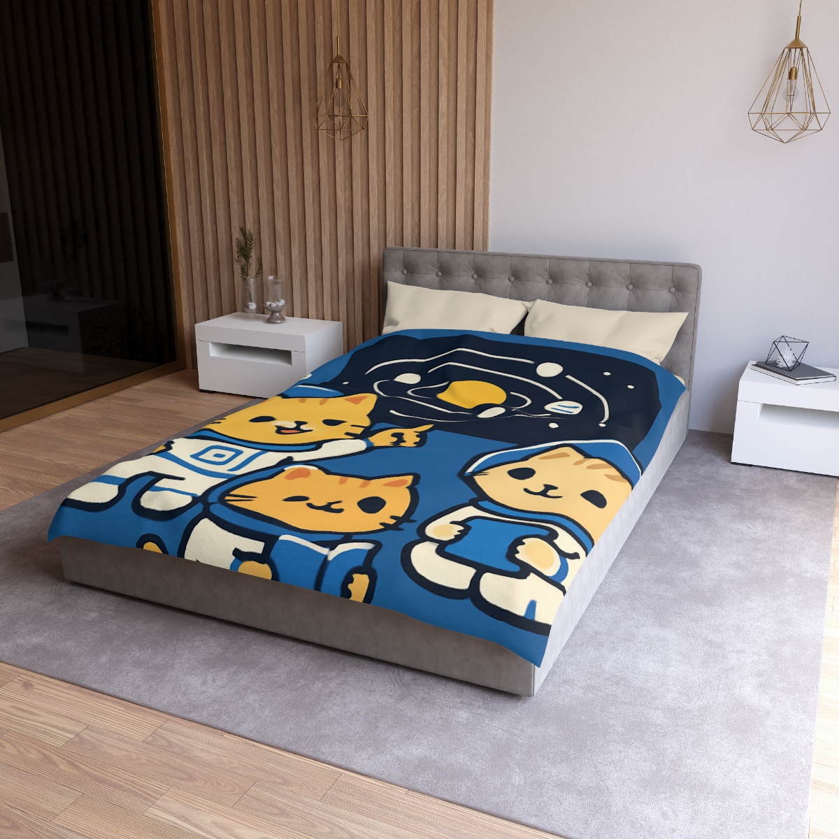 Space School For Curious Cats personalized bedding duvets