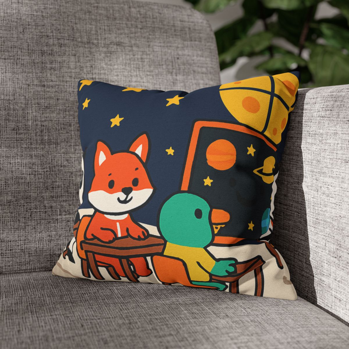 Space School For Curious Critters comfortable bedding pillow covers