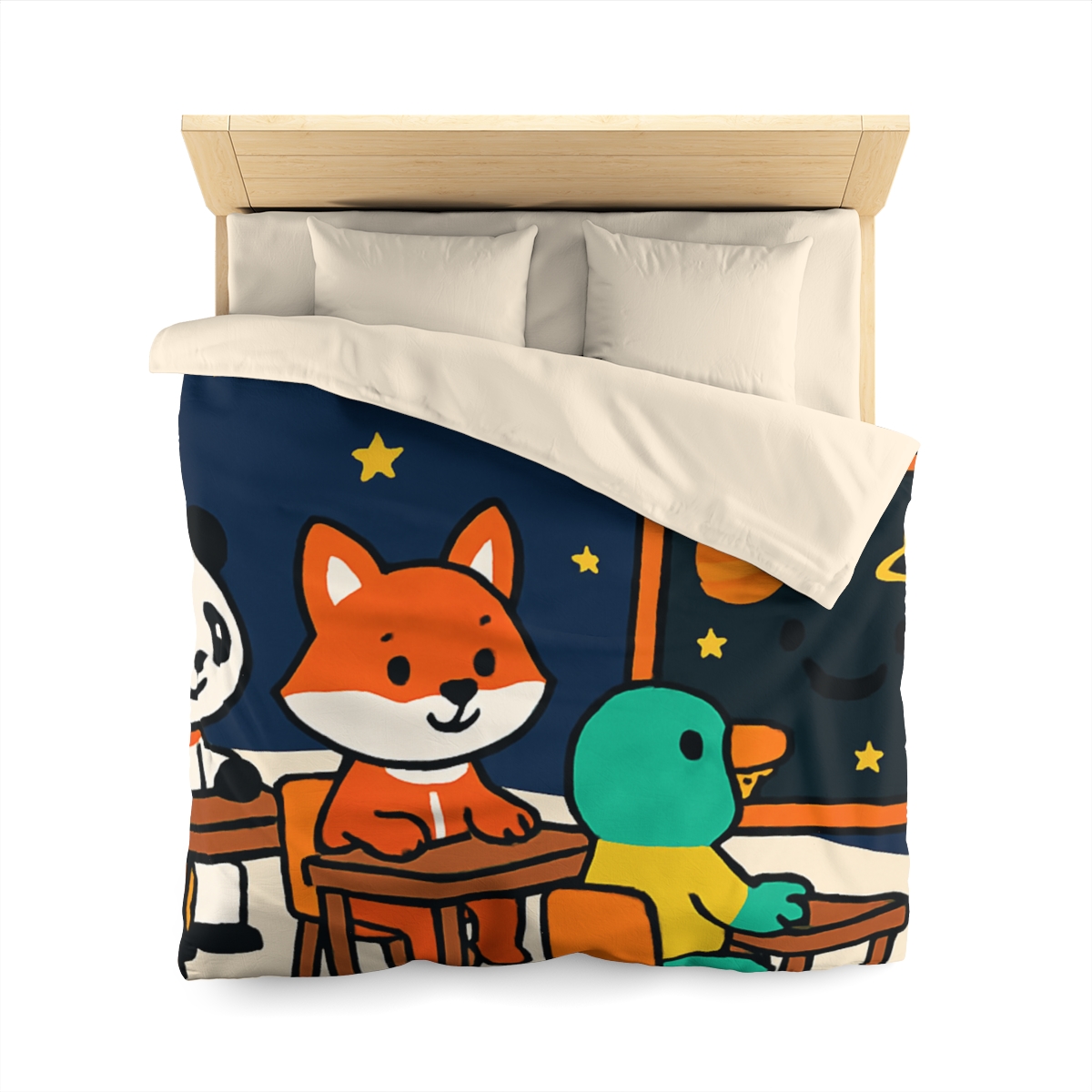 Space School For Curious Critters designer printed duvets