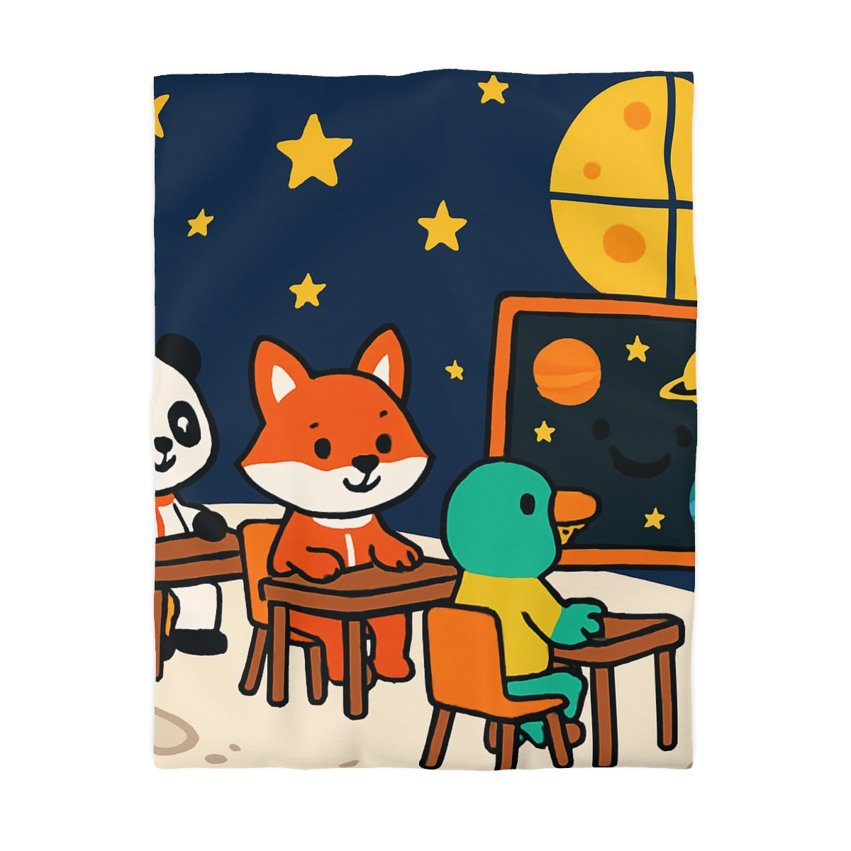 Space School For Curious Critters designer printed duvets
