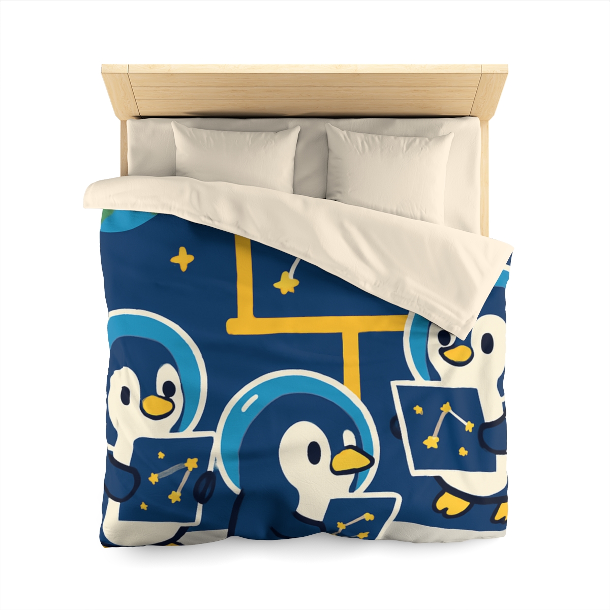 Space School For Curious Penguins soft comforter duvets