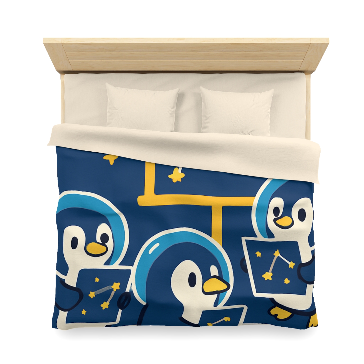 Space School For Curious Penguins soft comforter duvets