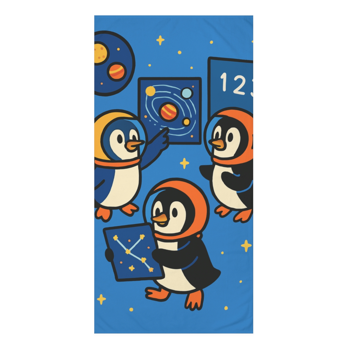 Space School For Curious Penguins decorative home towelscustom towels