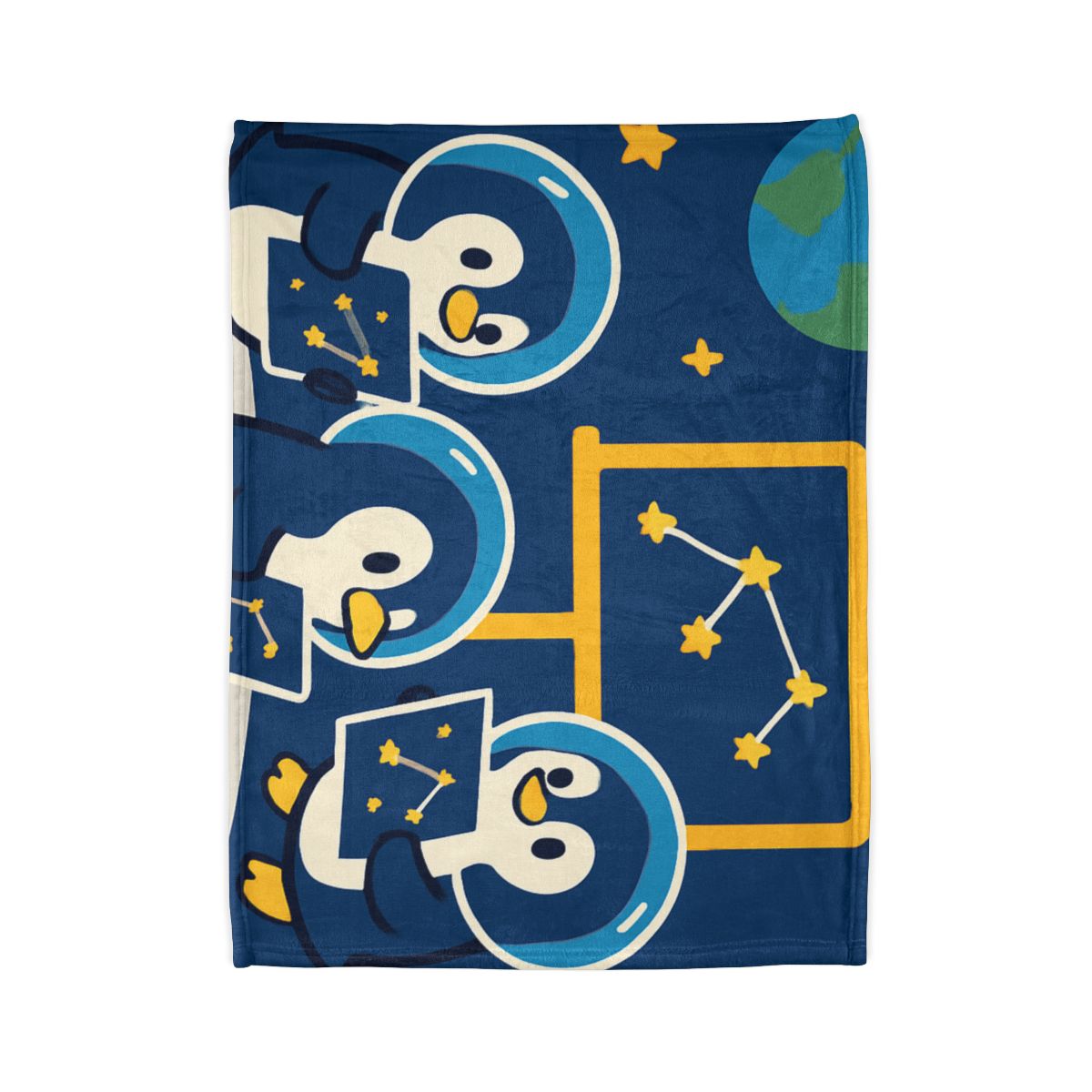 Space School For Curious Penguins unique gift blanketscustom blankets
