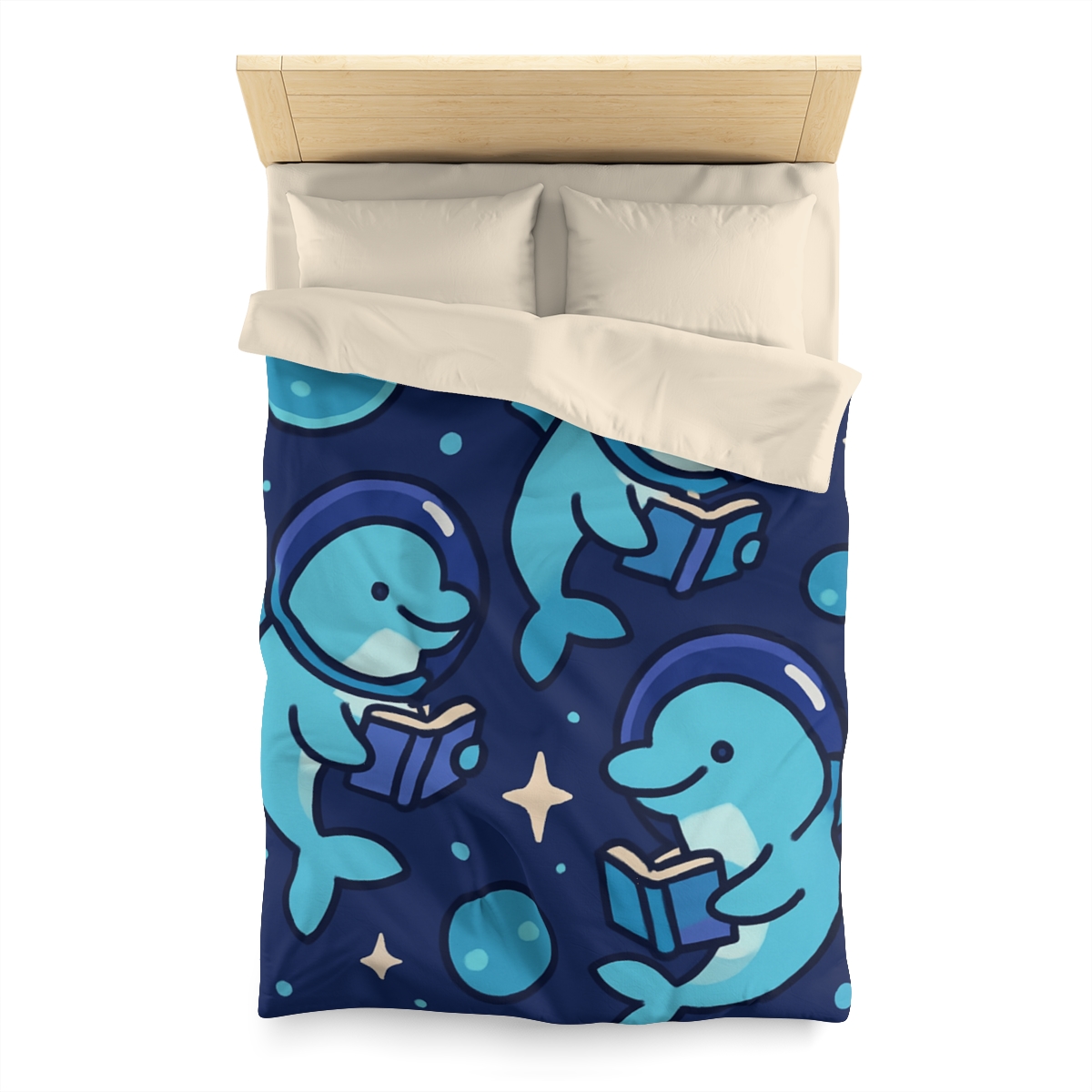 Space School Of Curious Dolphins custom duvets