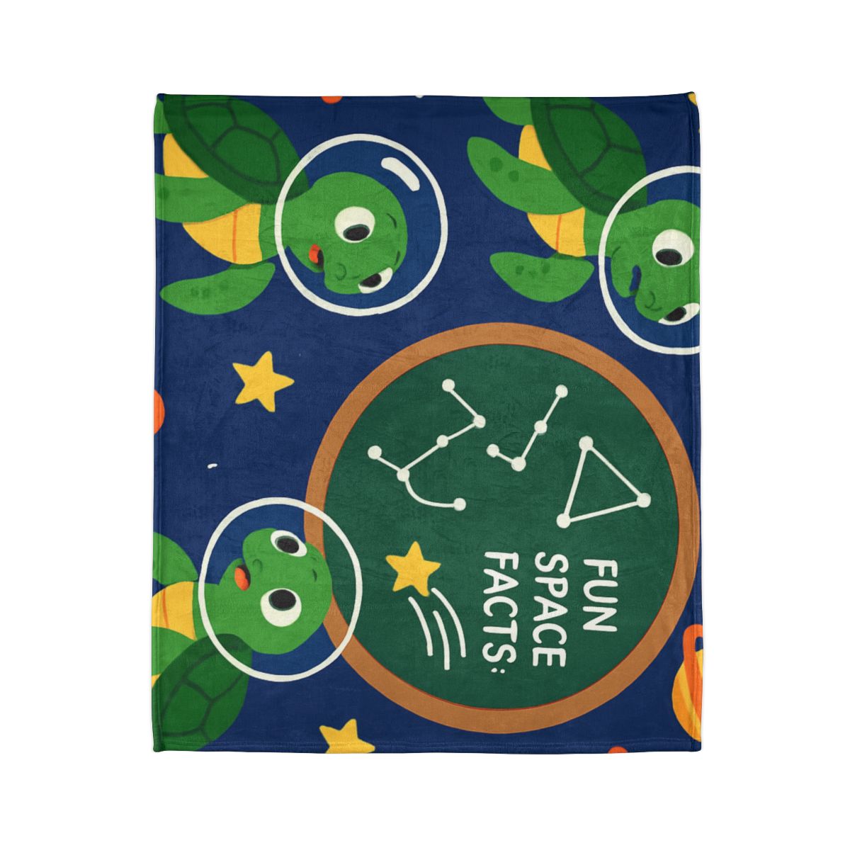 Space School Of Curious Sea Turtles trendy patterned blankets