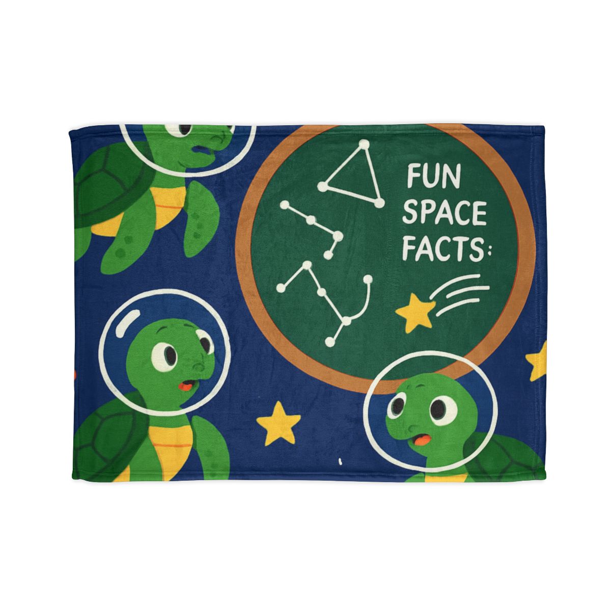 Space School Of Curious Sea Turtles trendy patterned blankets