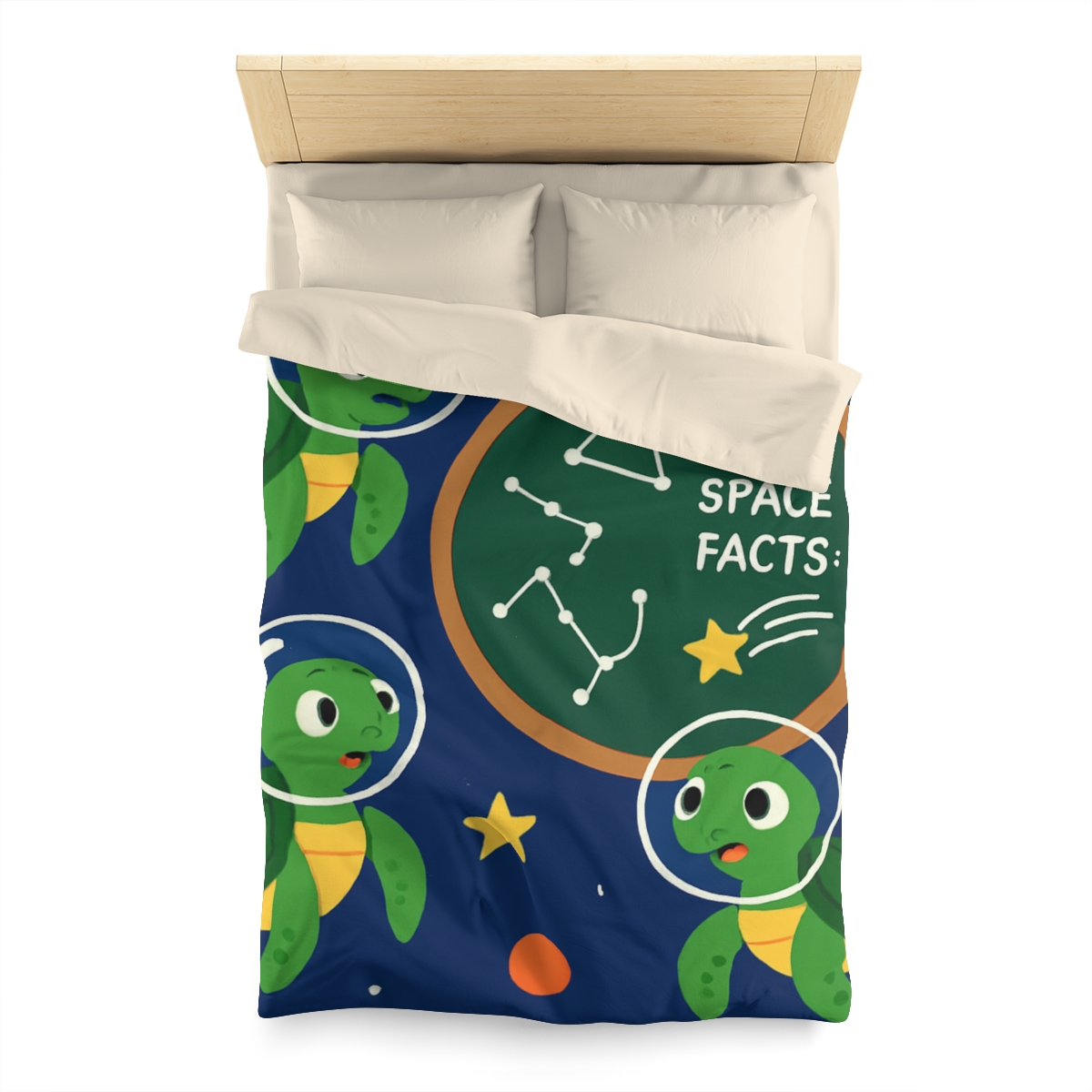 Space School Of Curious Sea Turtles soft comforter duvets