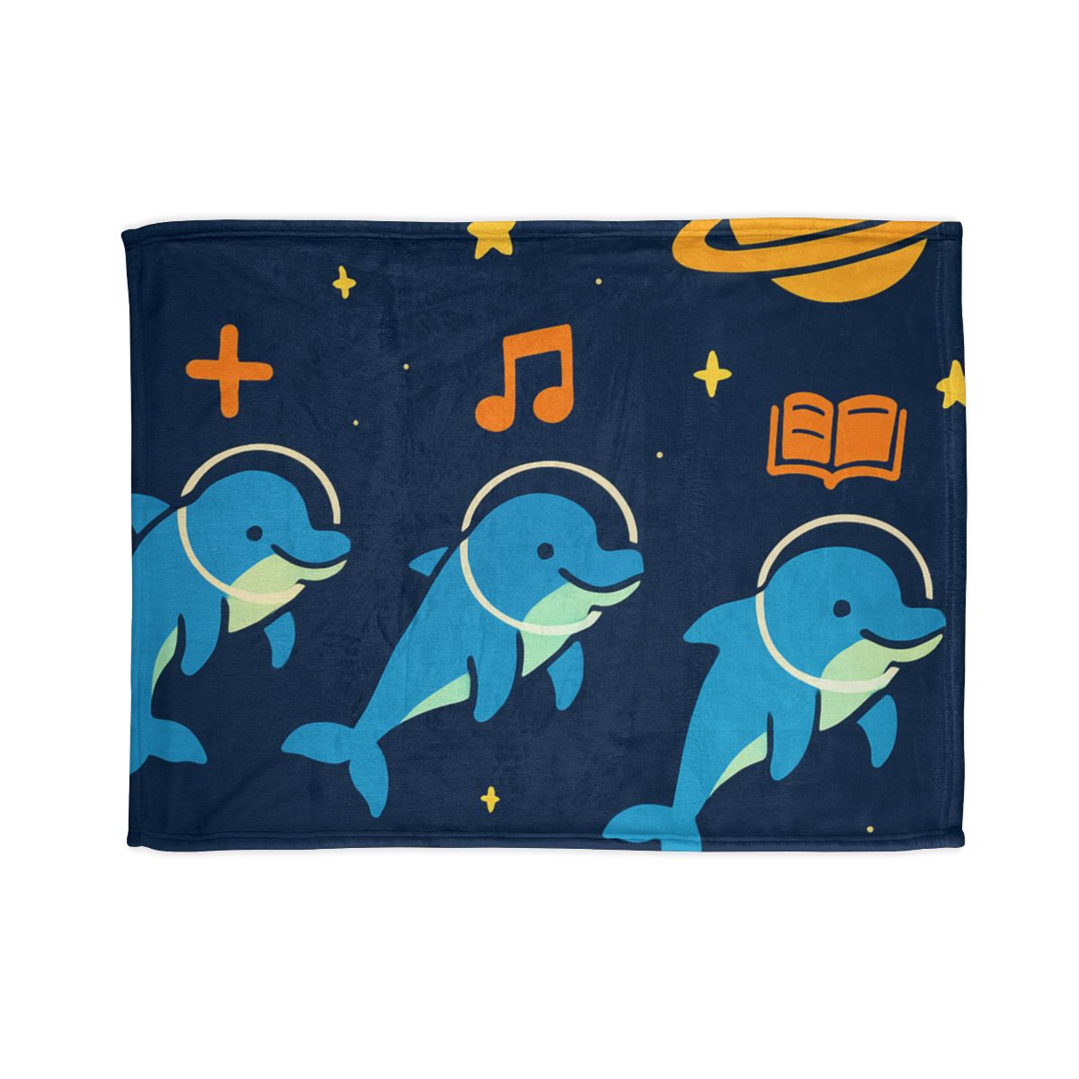 Space School Of The Ocean Dolphins stylish throw blankets