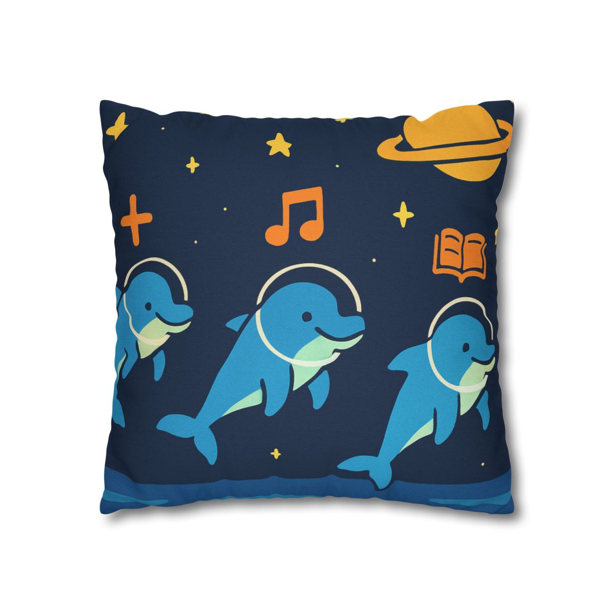 Space School Of The Ocean Dolphins designer print pillow cases