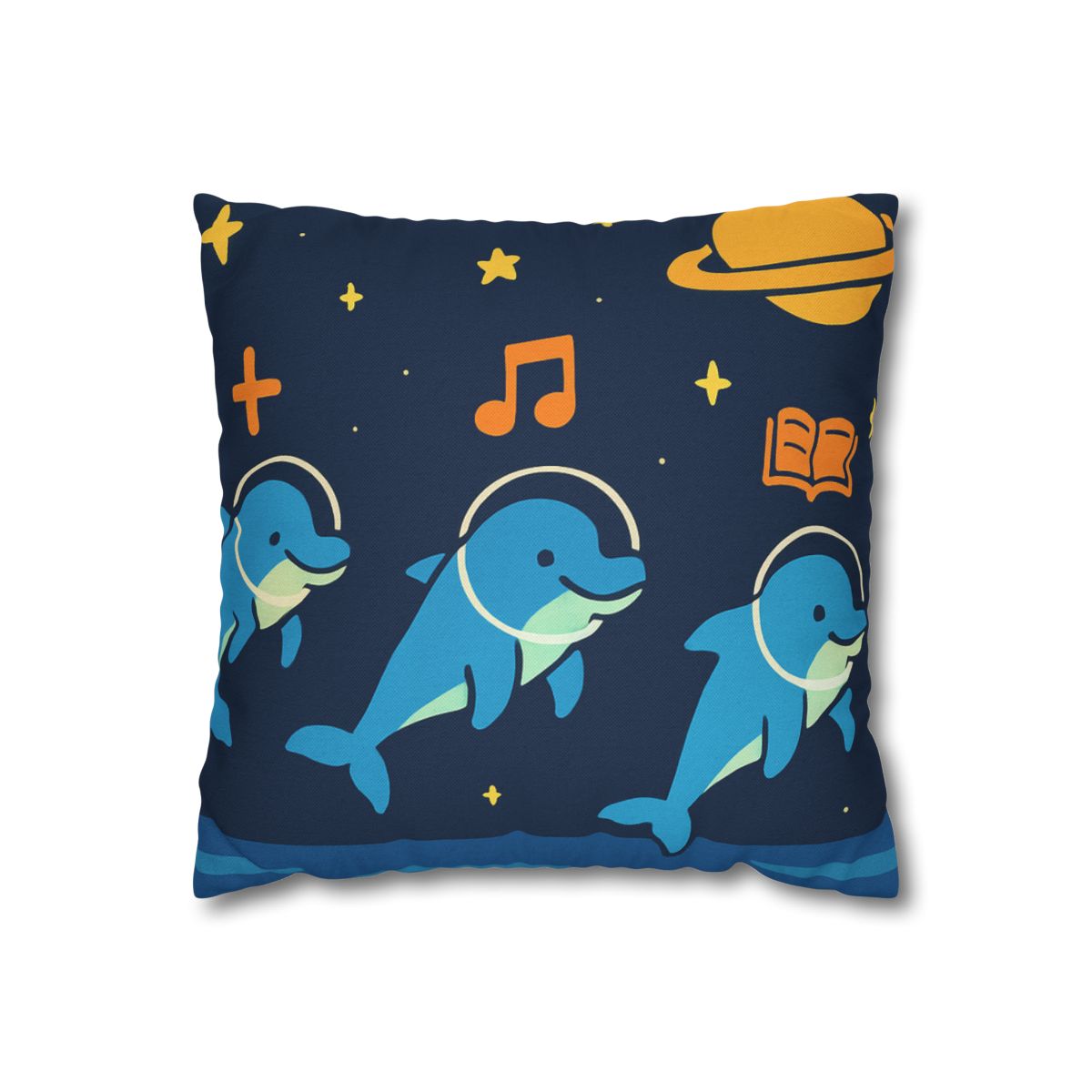 Space School Of The Ocean Dolphins designer print pillow cases