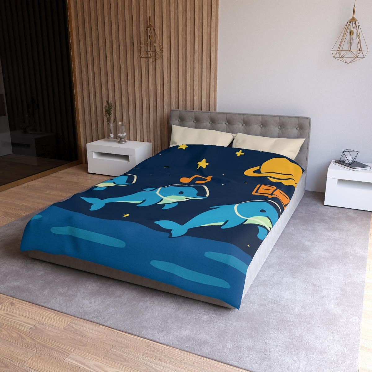 Space School Of The Ocean Dolphins duvets for gifts