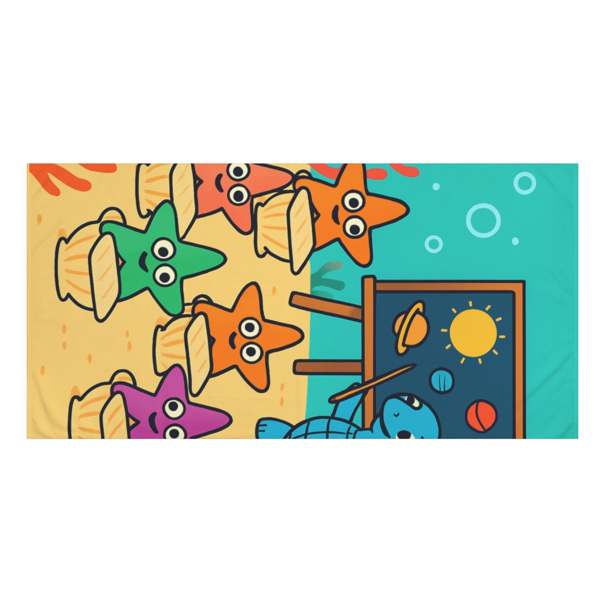 Space School Of The Starfish personalized bath towels