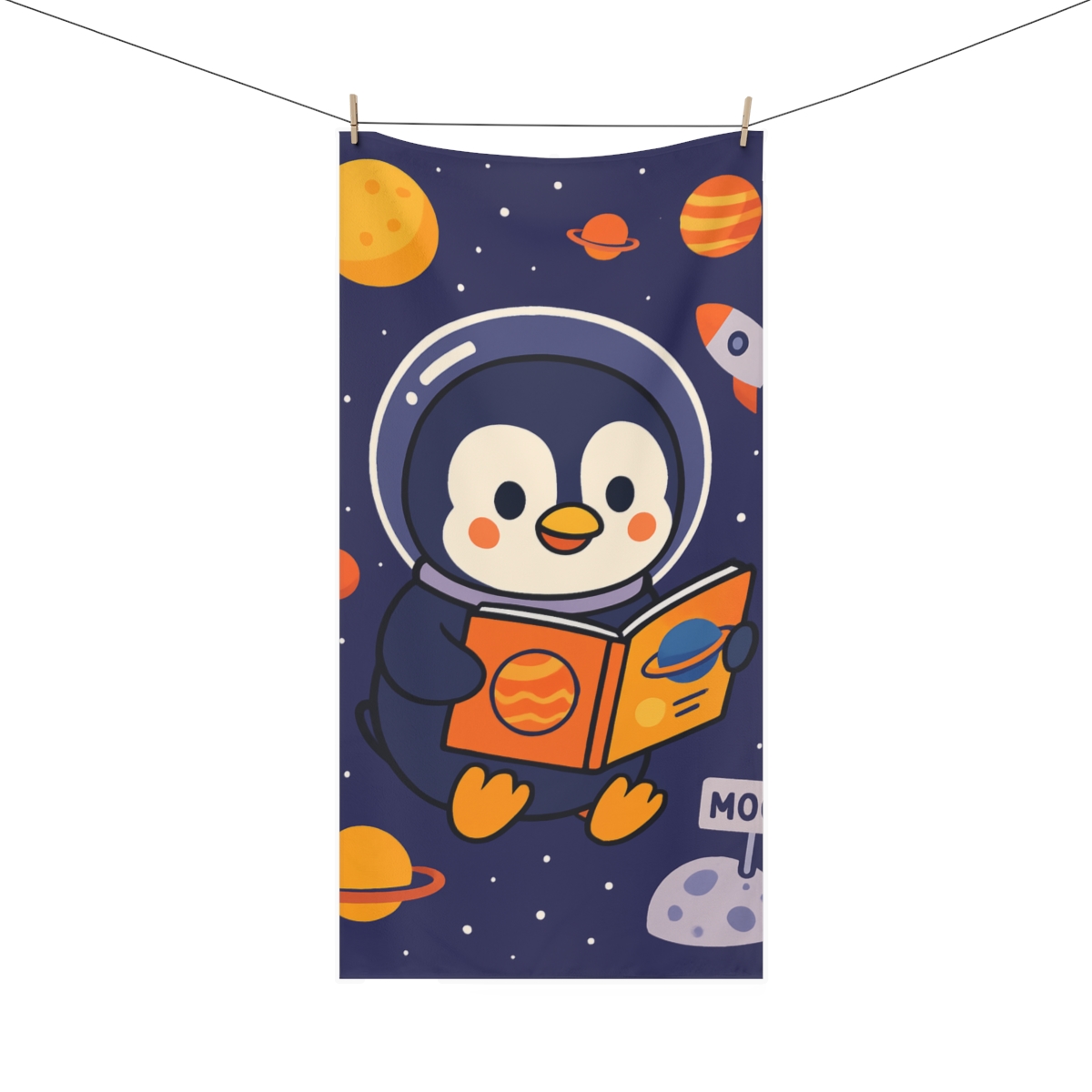 Space School Penguin Explorer soft cotton towels