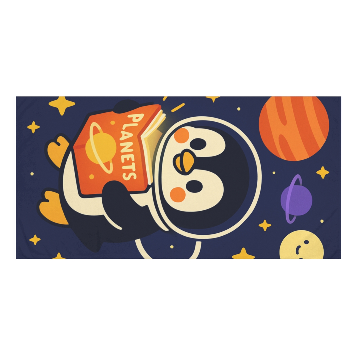 Space School Penguin Explorer custom towels