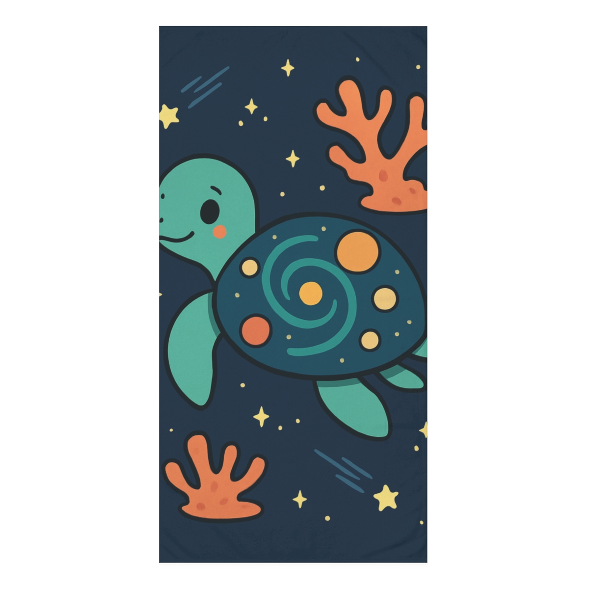 Space Turtle Time Reef trendy hand towels
