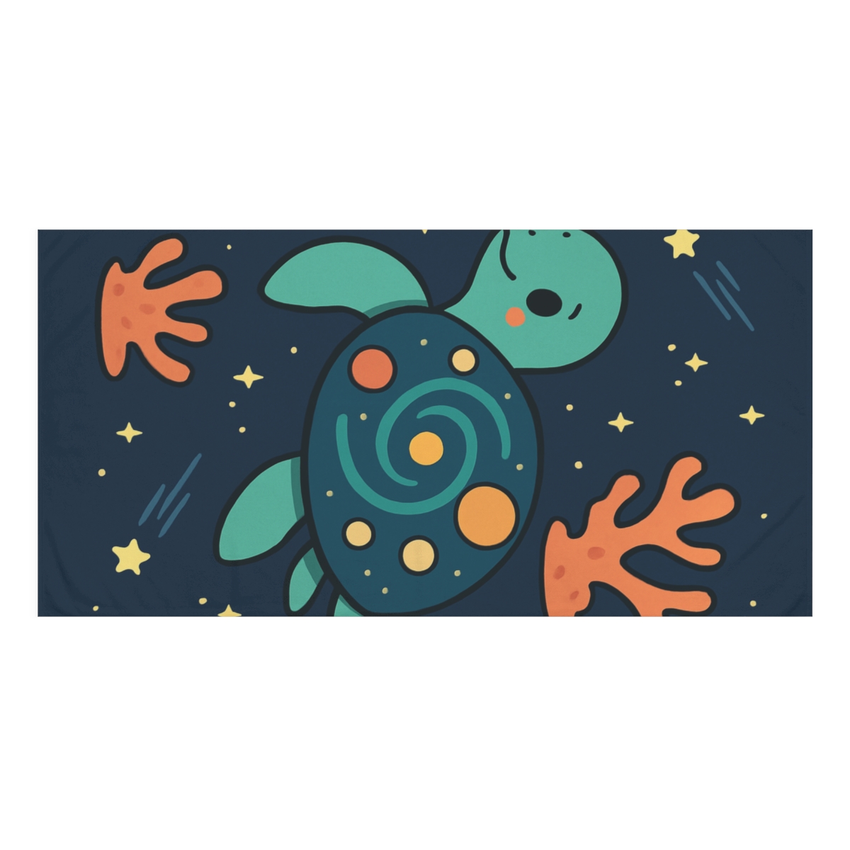 Space Turtle Time Reef trendy hand towels