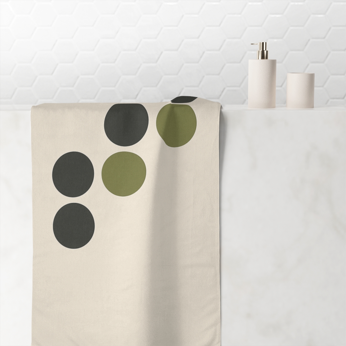 Sparse Circle Grid Trio trendy hand towels