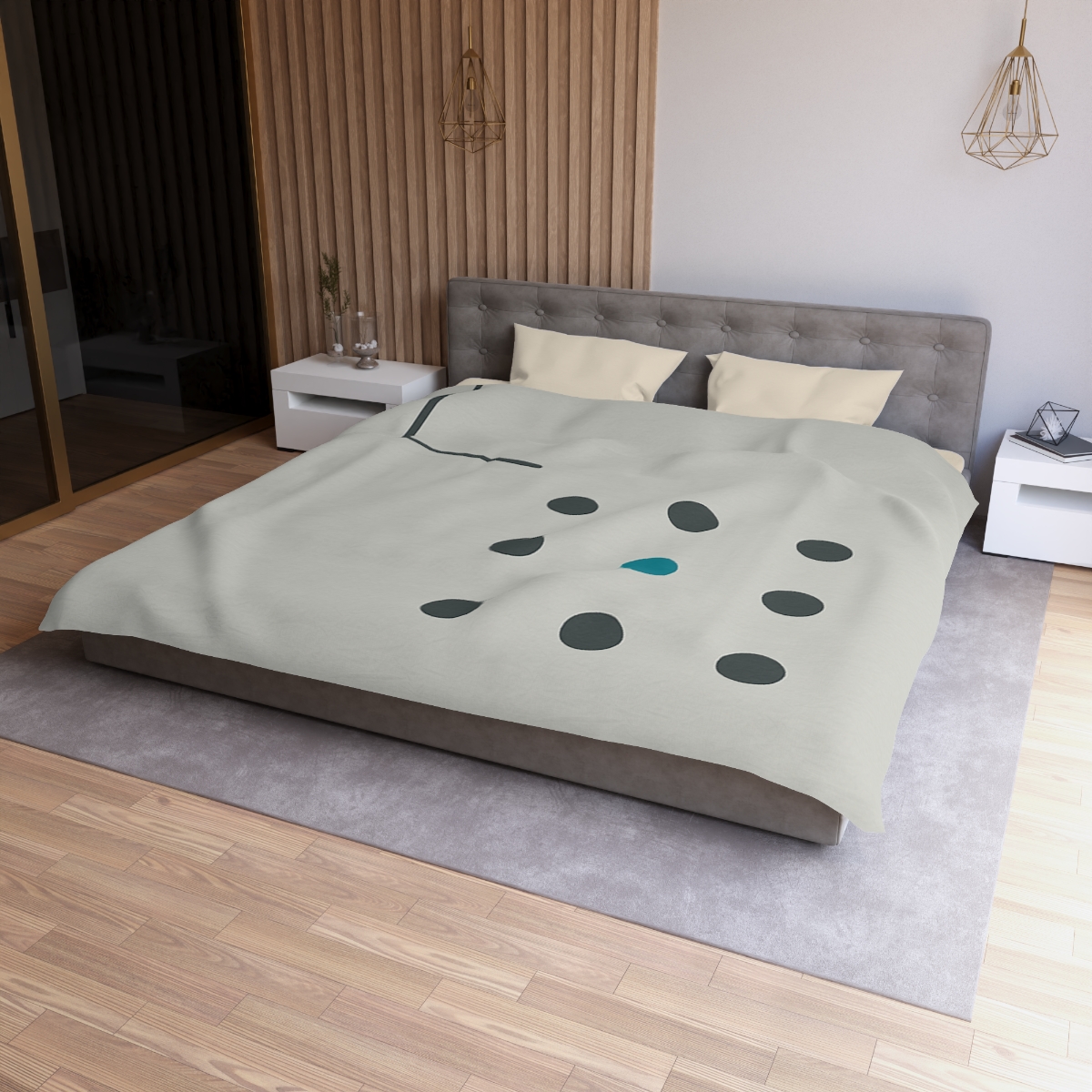 Sparse Dot Grid With Missing Corner designer printed duvets