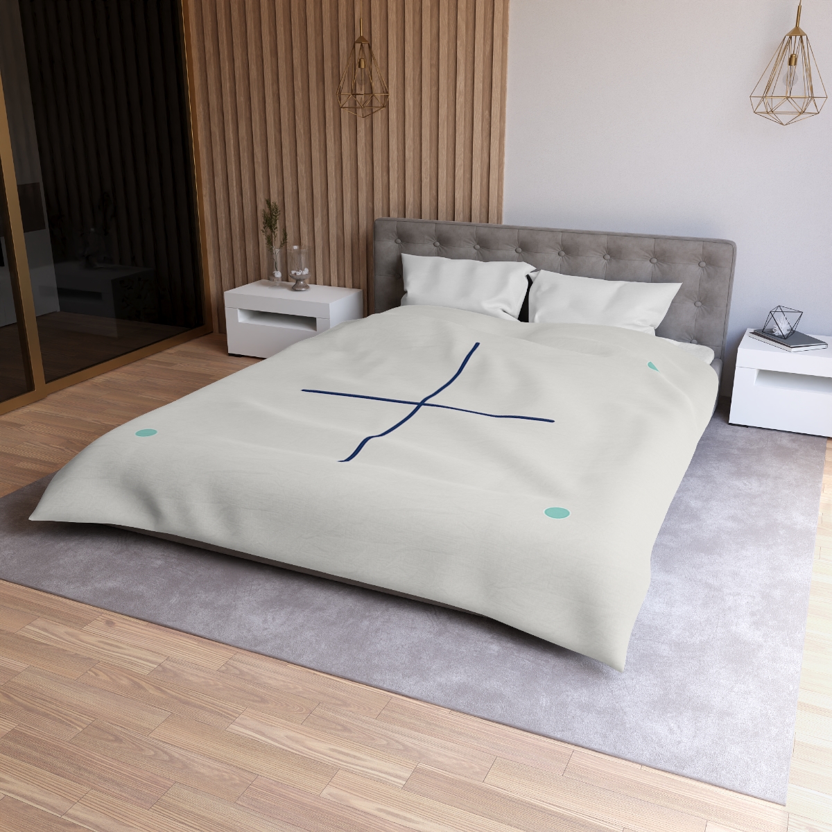Sparse Meridian Cross And Dots stylish duvet covers