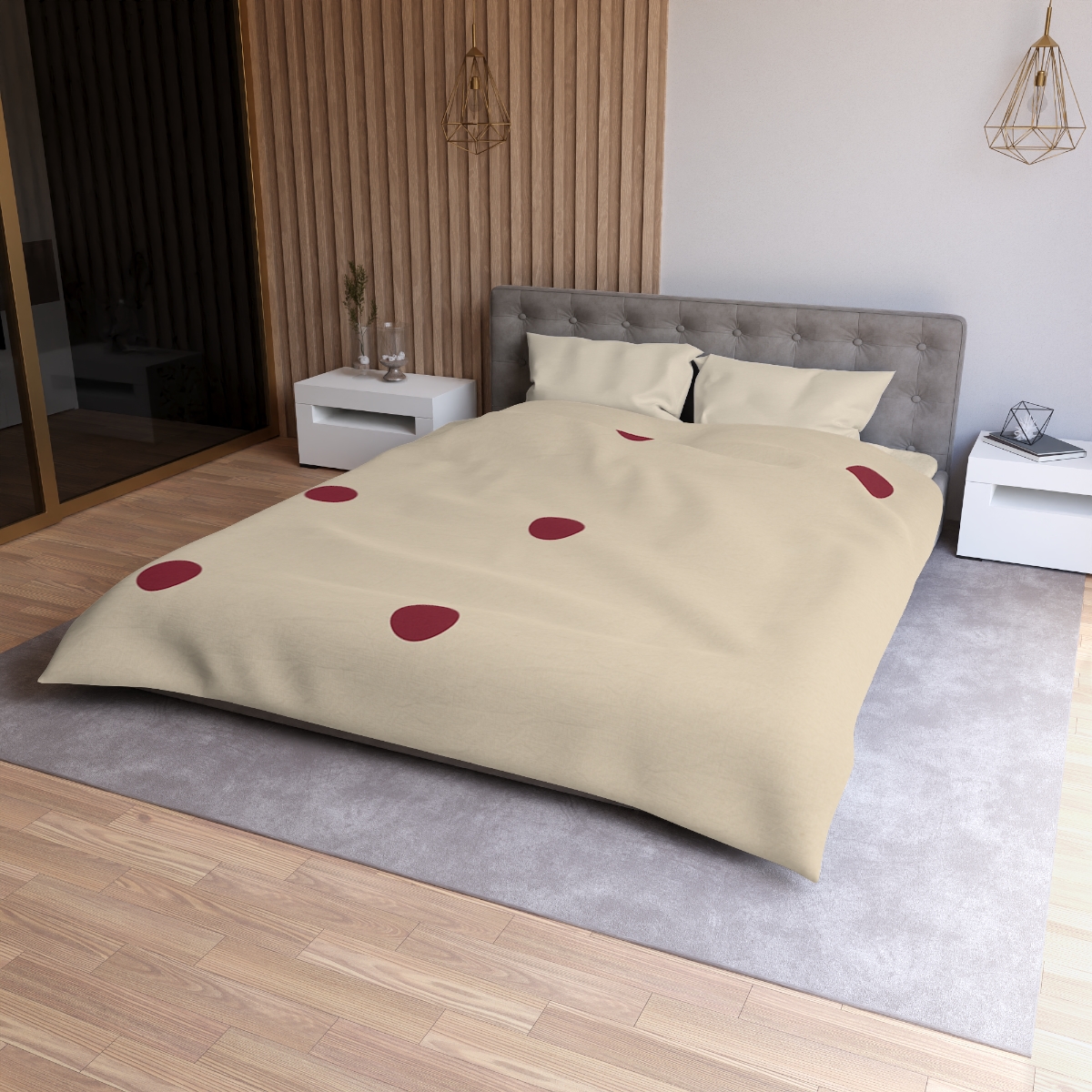 Sparse Orbiting Dots Grid duvets for gifts