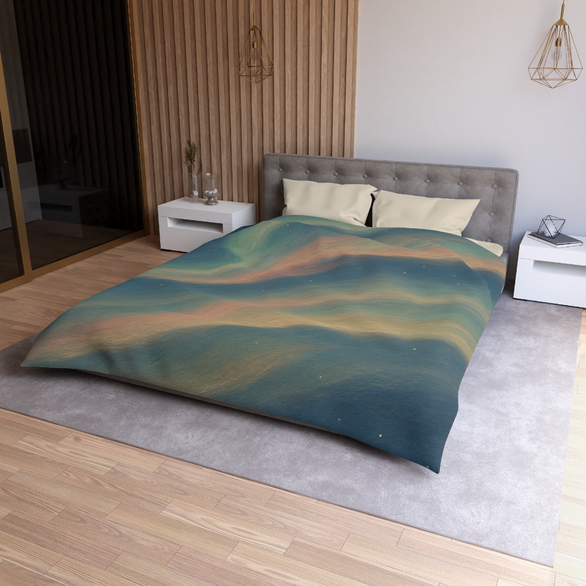 Spectral Aurora Drift personalized bedding duvets