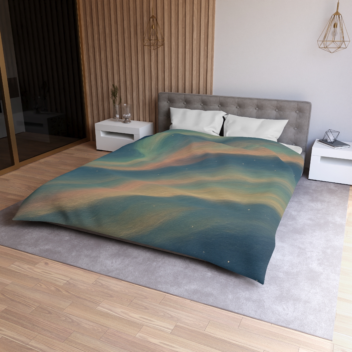 Spectral Aurora Drift personalized bedding duvets