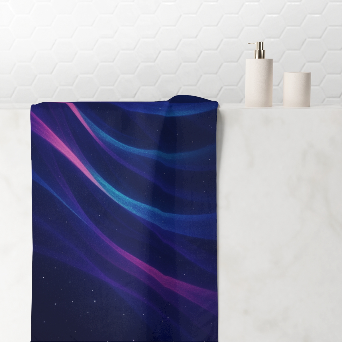 Spectral Aurora Lattice designer printed towels