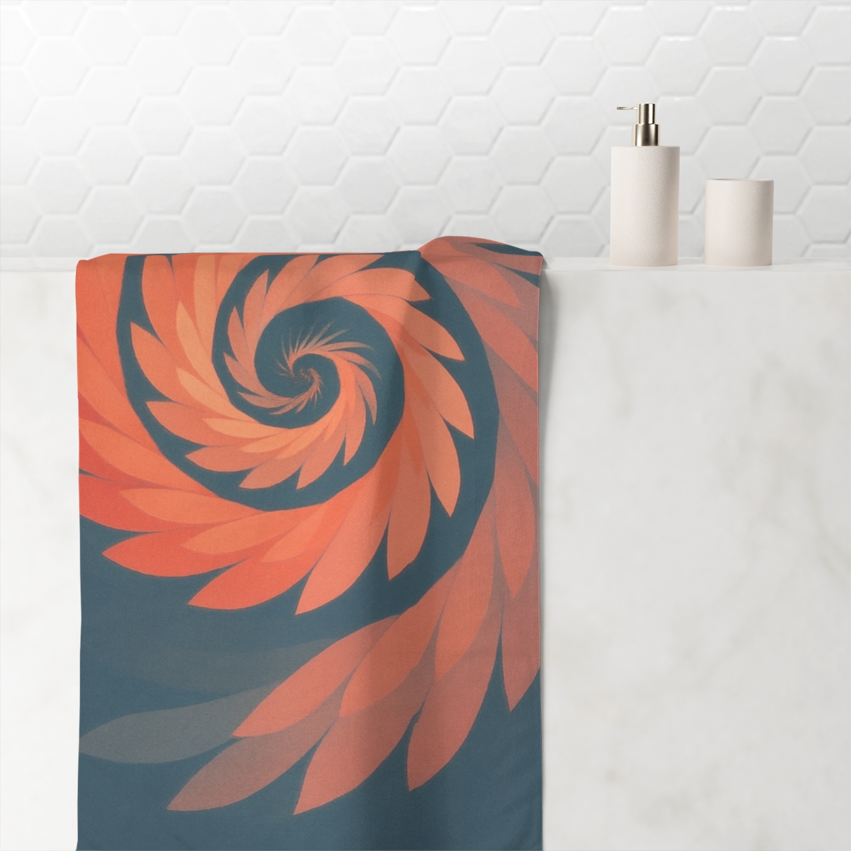 Spiral Bloom Timewave decorative home towelscustom towels