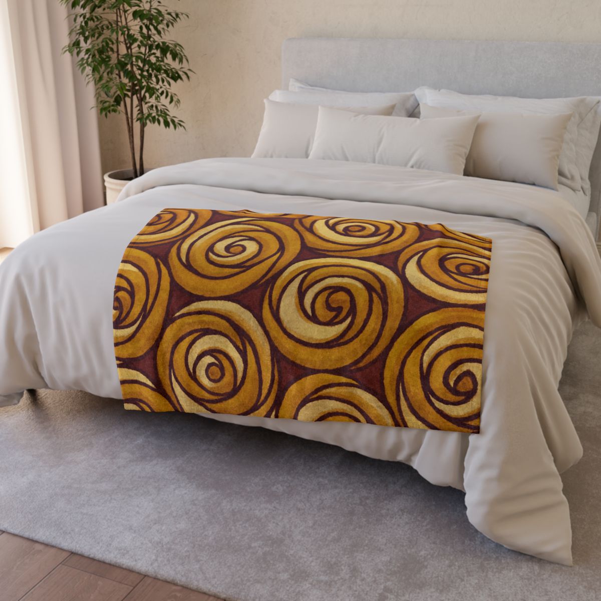 Spiral Bud Tessellation stylish throw blankets