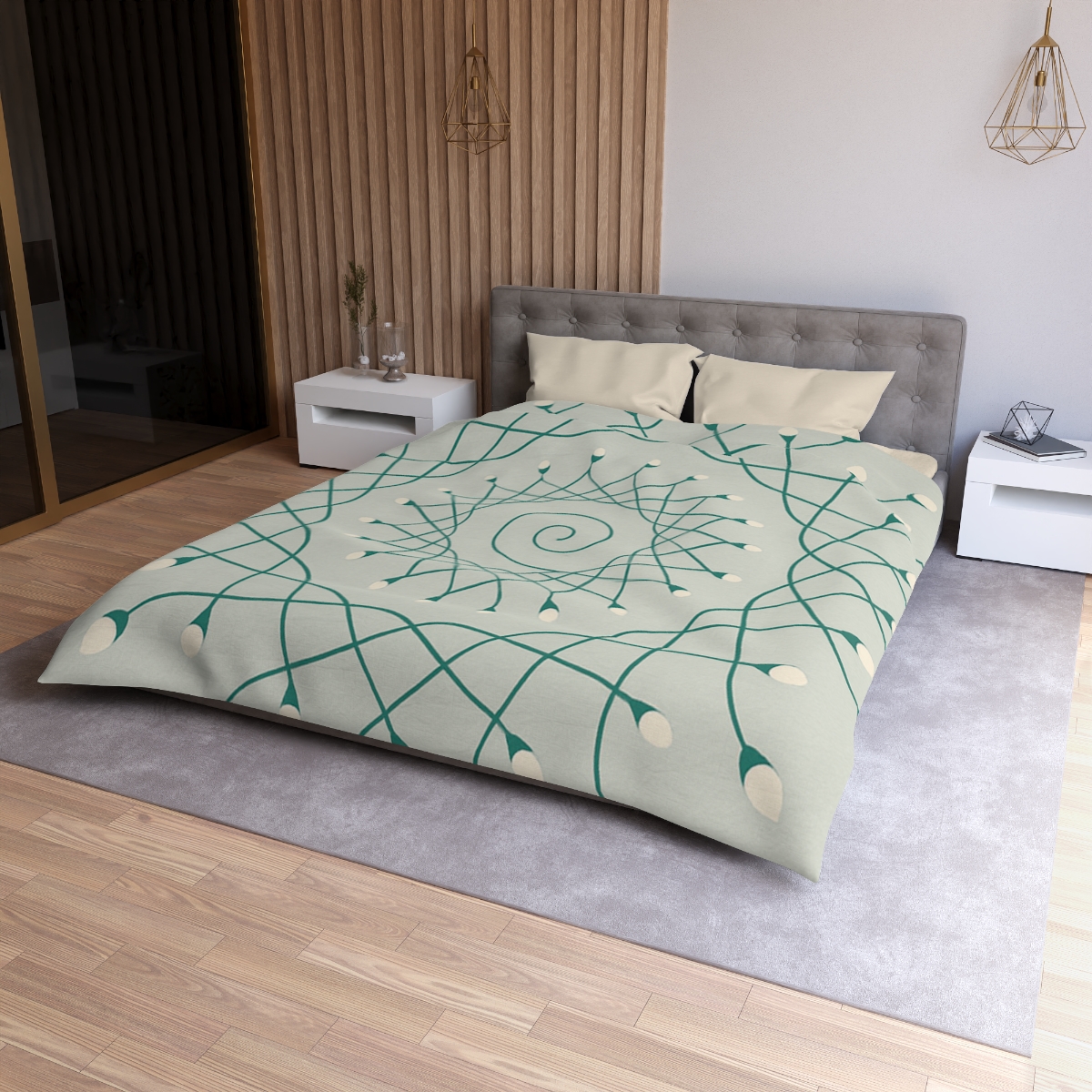 Spiral Sprout Lattice personalized bedding duvets