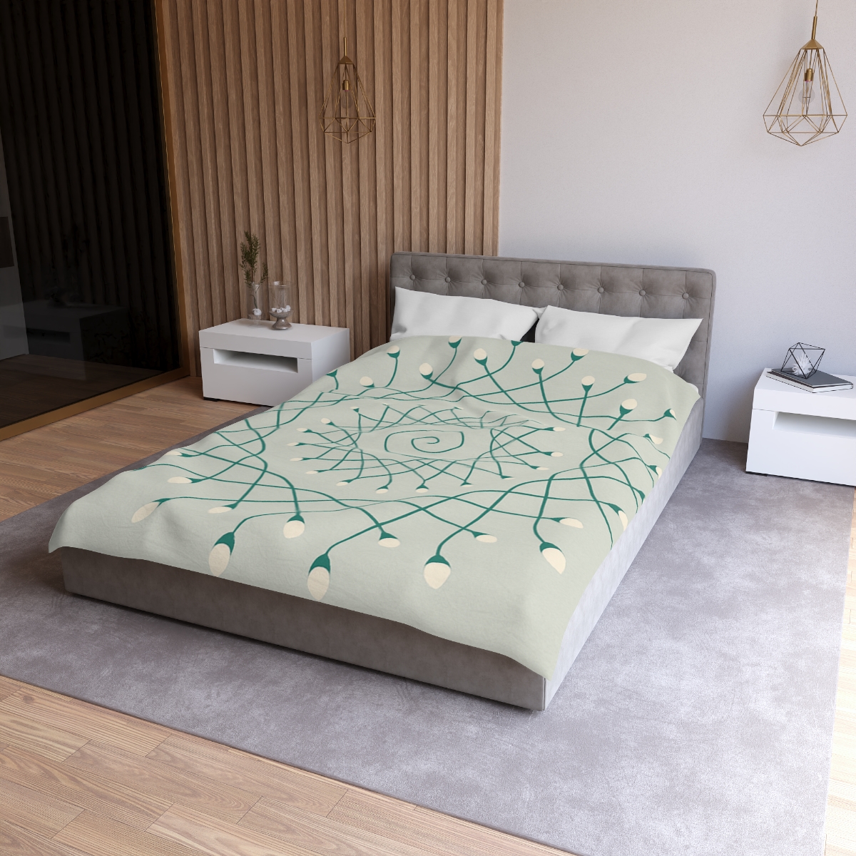 Spiral Sprout Lattice personalized bedding duvets