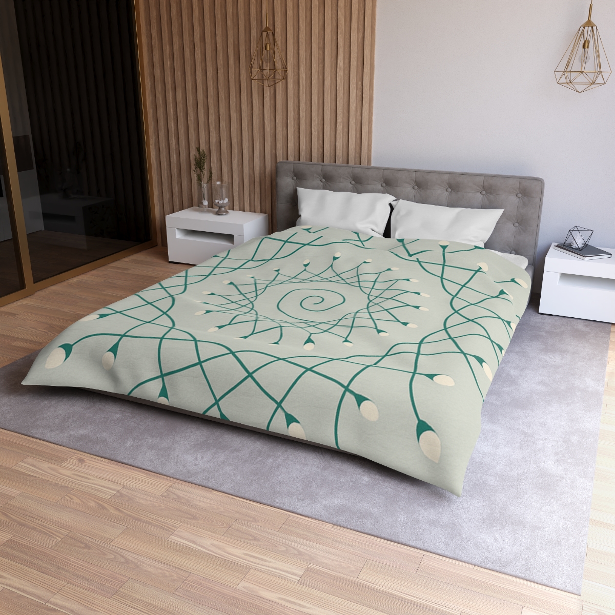 Spiral Sprout Lattice personalized bedding duvets