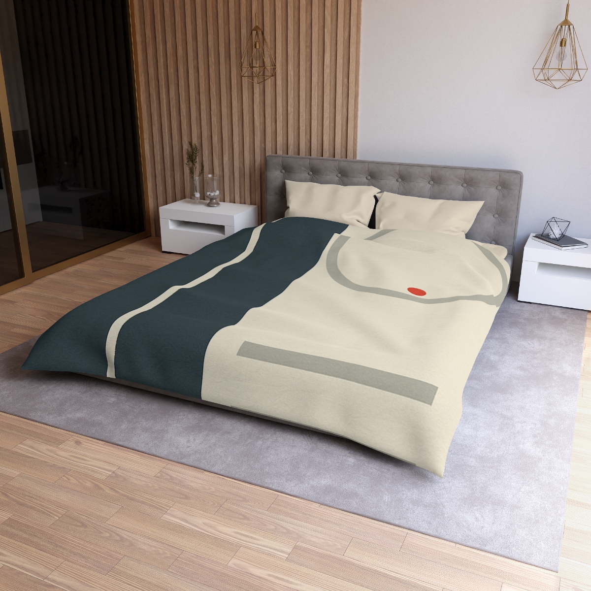 Split Rectangle With Floating Ring personalized bedding duvets