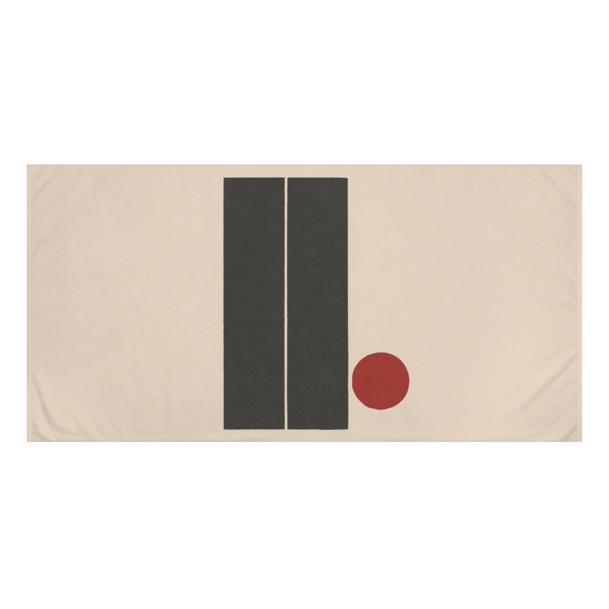 Split Rectangle With Offset Circle custom towels