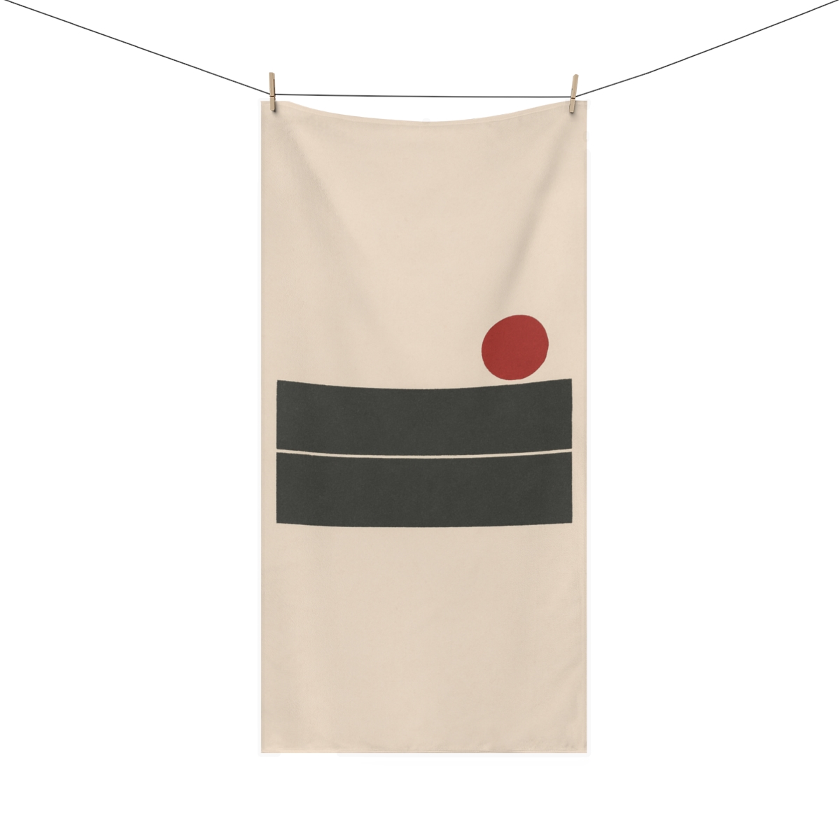 Split Rectangle With Offset Circle custom towels