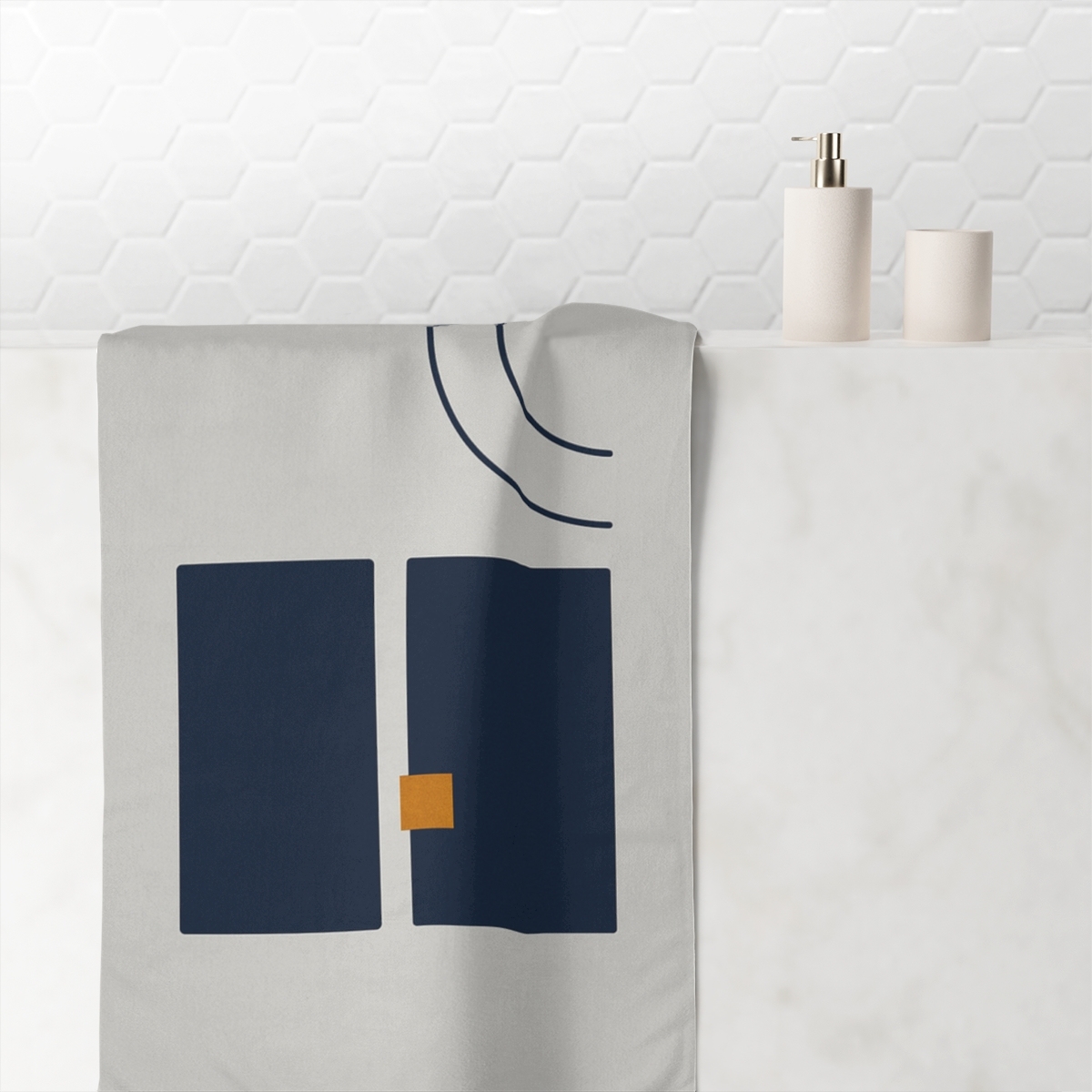 Stacked Arcs Over Split Blocks trendy hand towels