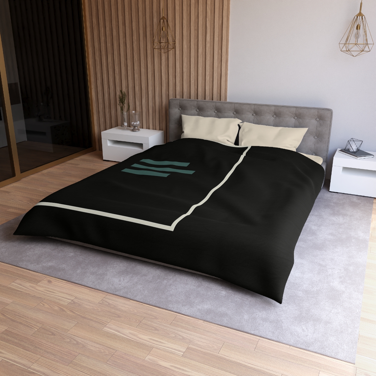 Stacked Frame And Three Bar Signal custom duvets